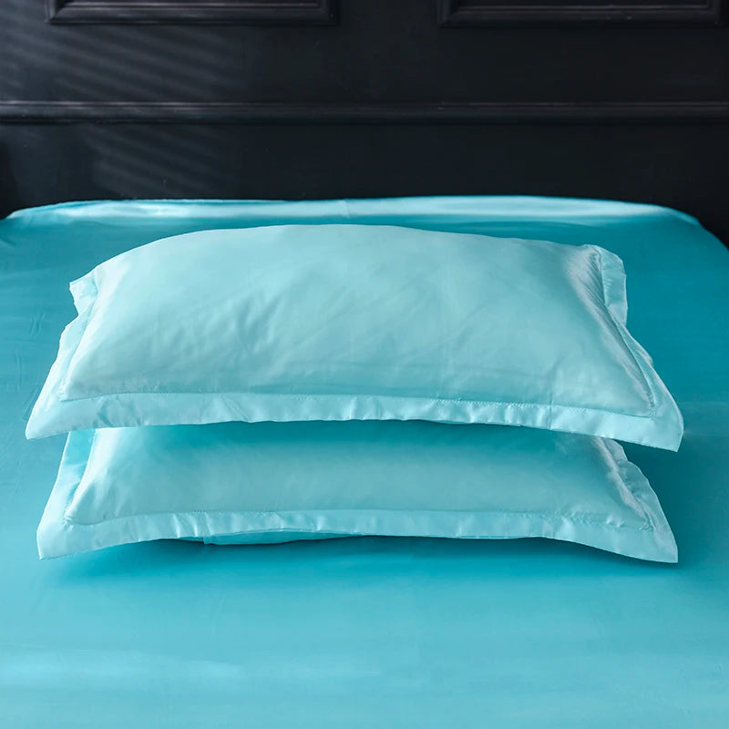 1PC/ 2pcs Pure Satin Silky Soft Pillowcase Cover Bedding pillow Cover Rectangle Pillow Cases Bed Linings Multicolor