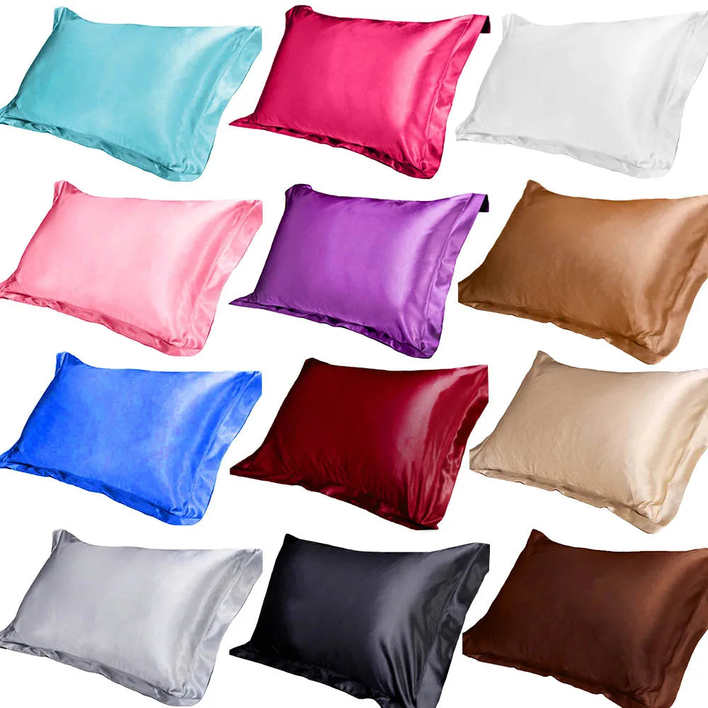 Silk Satin Pillowcase Comfortable 48x74cm Pure Emulation Pillow Cover Pillowcase For Bed Throw Single Pillow Covers