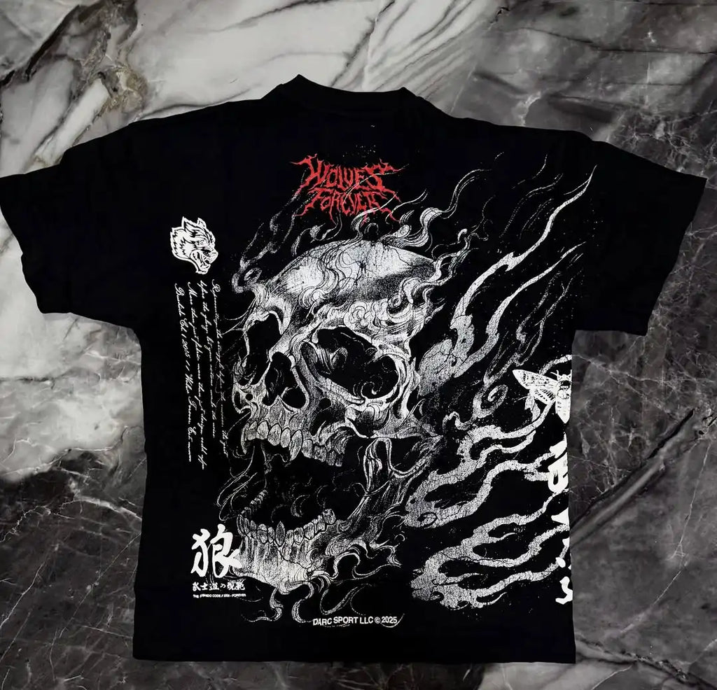 Harajuku Gothic Samurai Streetwear T-Shirt Japanese Anime