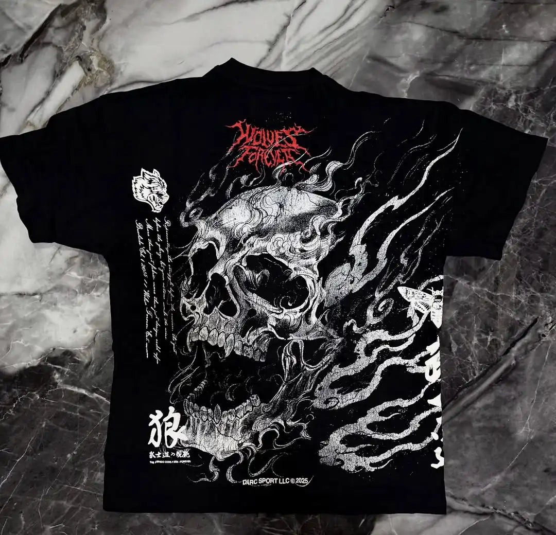 Harajuku Gothic Samurai Streetwear T-Shirt Japanese Anime
