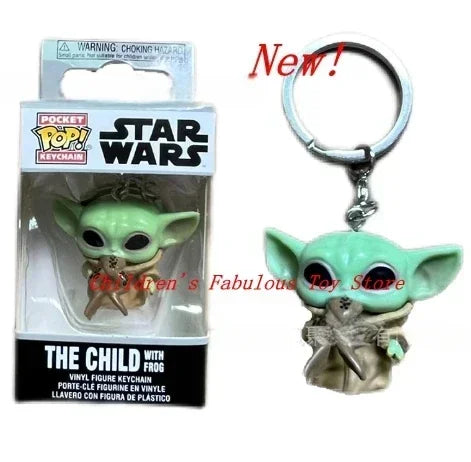 FUNKO Pocket Star Wars Mandalorian Skywalker Luke Chubacca R2-D2 Robot Darth Vader ig-11 Stromtrooper Yoda Child Keychain Toys
