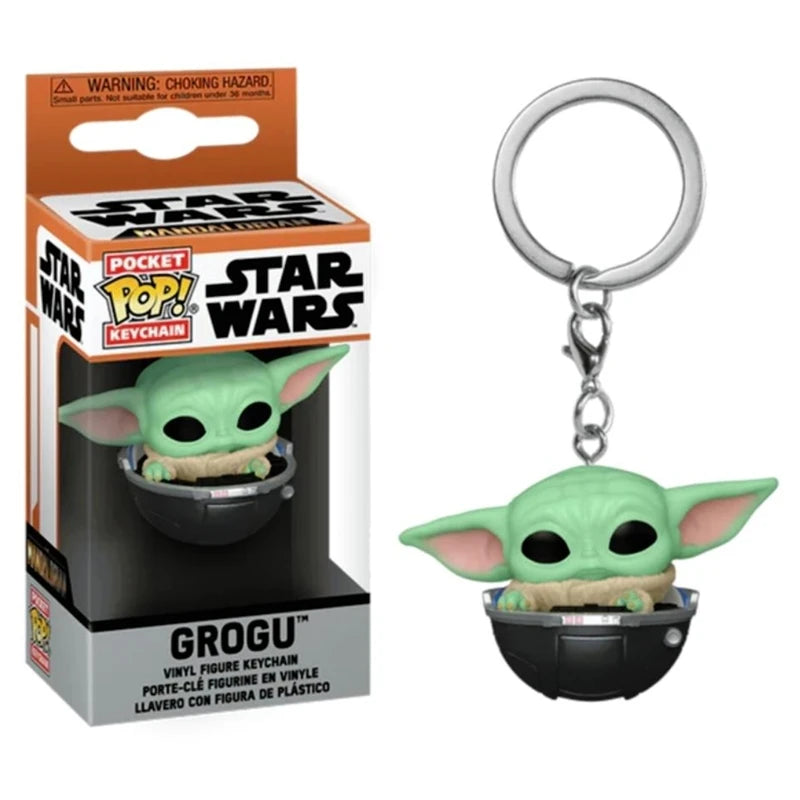 FUNKO Pocket Star Wars Mandalorian Skywalker Luke Chubacca R2-D2 Robot Darth Vader ig-11 Stromtrooper Yoda Child Keychain Toys