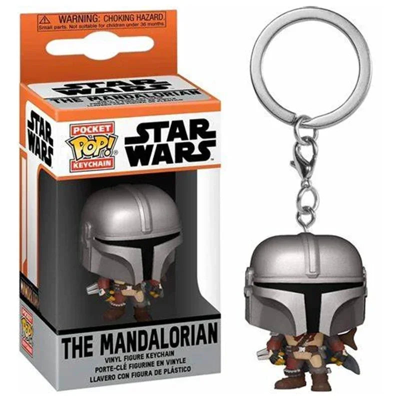 FUNKO Pocket Star Wars Mandalorian Skywalker Luke Chubacca R2-D2 Robot Darth Vader ig-11 Stromtrooper Yoda Child Keychain Toys