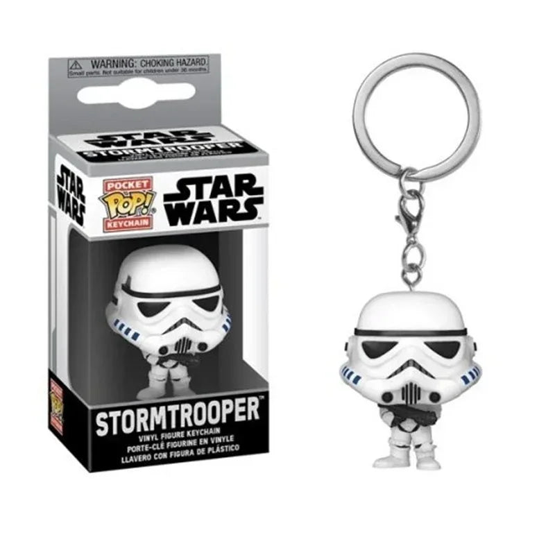 FUNKO Pocket Star Wars Mandalorian Skywalker Luke Chubacca R2-D2 Robot Darth Vader ig-11 Stromtrooper Yoda Child Keychain Toys