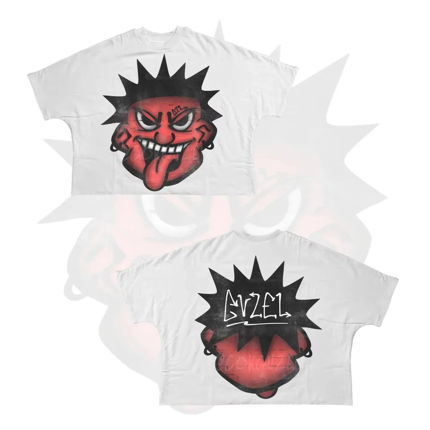 Y2K Short Sleeve Men Women Harajuku Gothic Cartoon Characters Graphic Printed Oversized T Shirt Hip Hop Cotton Drop Sleeves Tops