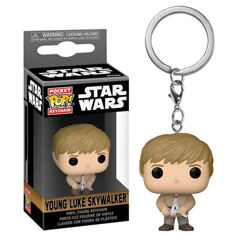 FUNKO Pocket Star Wars Mandalorian Skywalker Luke Chubacca R2-D2 Robot Darth Vader ig-11 Stromtrooper Yoda Child Keychain Toys