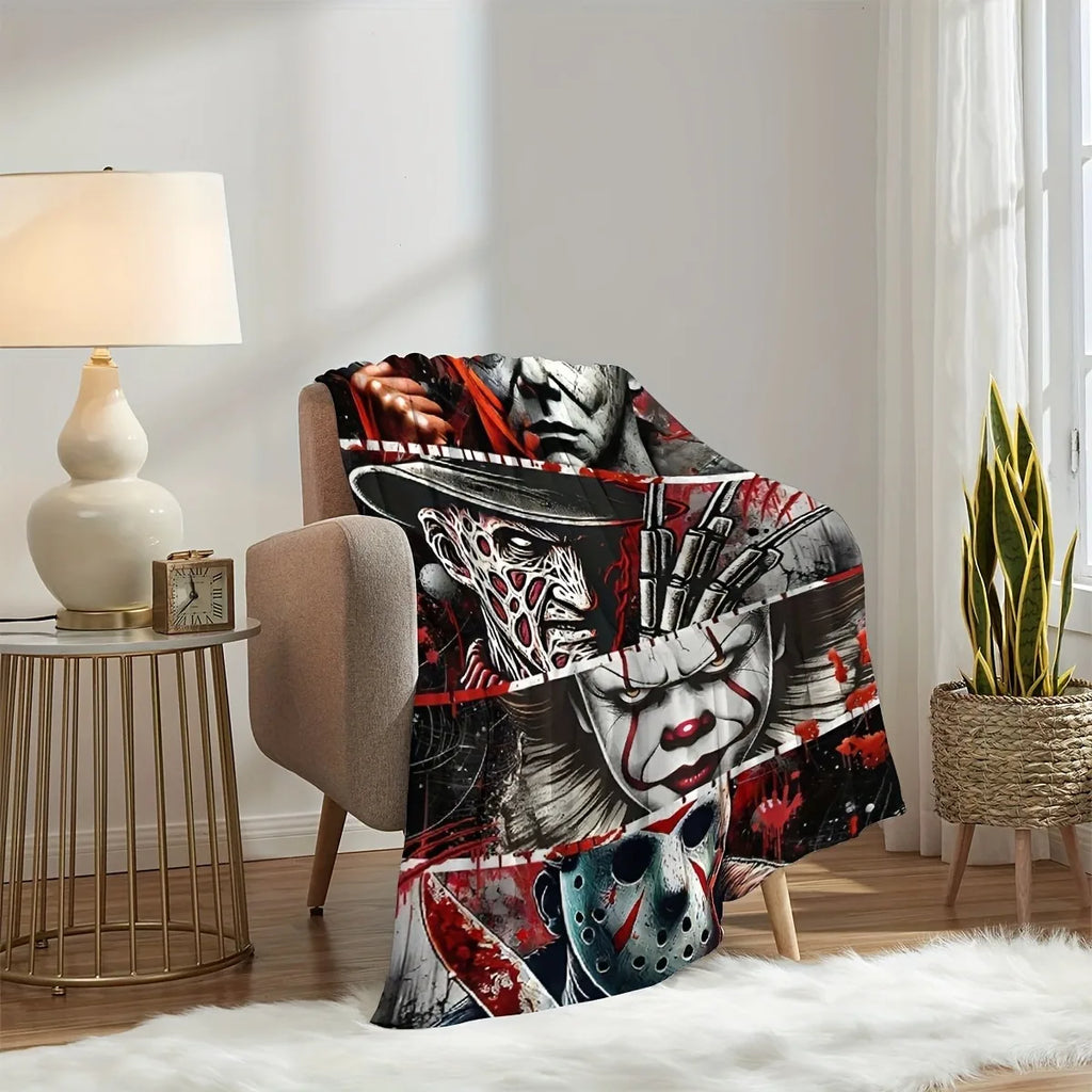 Horror Movie Iconic Character Fran Velvet Blanket Halloween Living Room Decoration Nap Blanket Warm And Comfortable Blanket