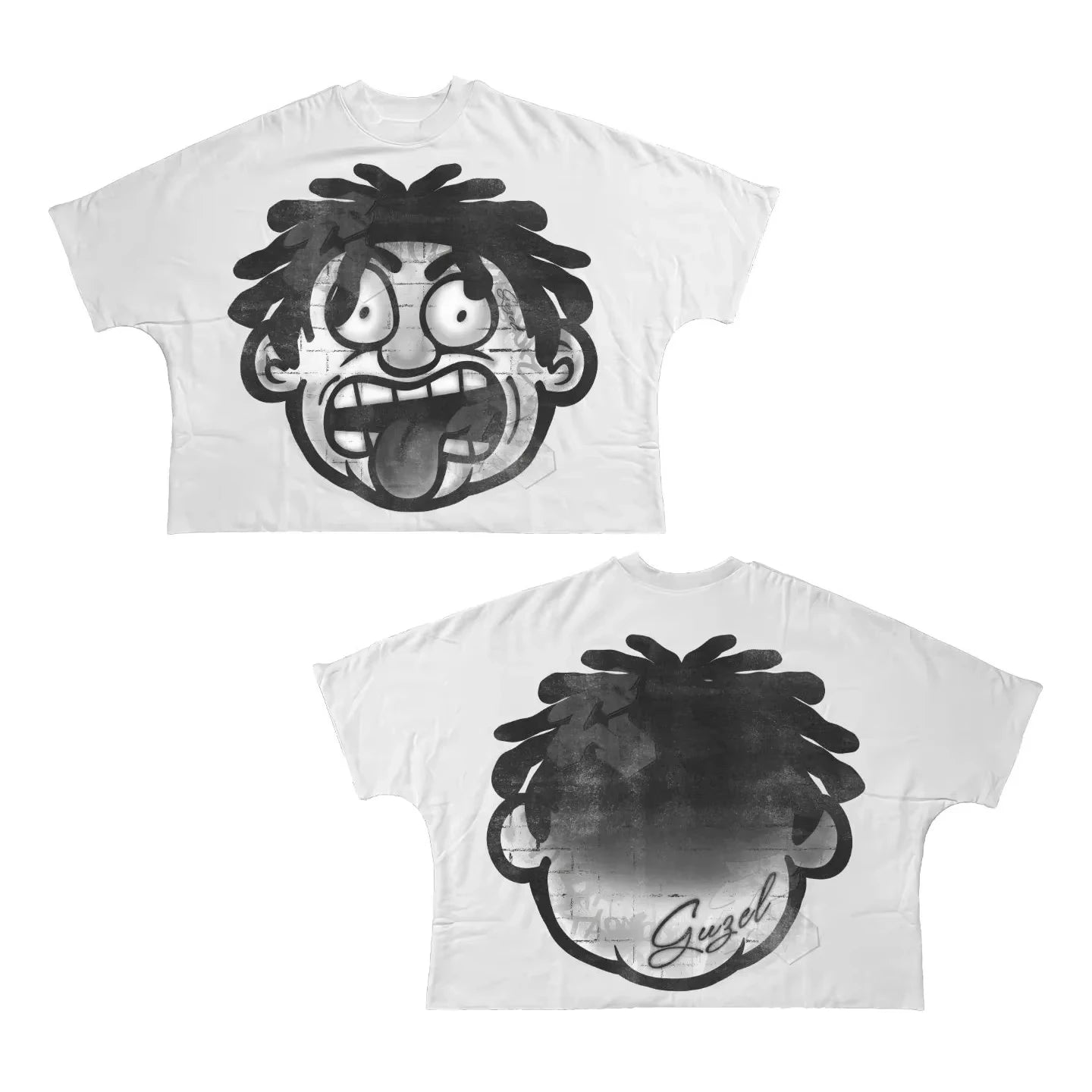 Y2K Short Sleeve Men Women Harajuku Gothic Cartoon Characters Graphic Printed Oversized T Shirt Hip Hop Cotton Drop Sleeves Tops