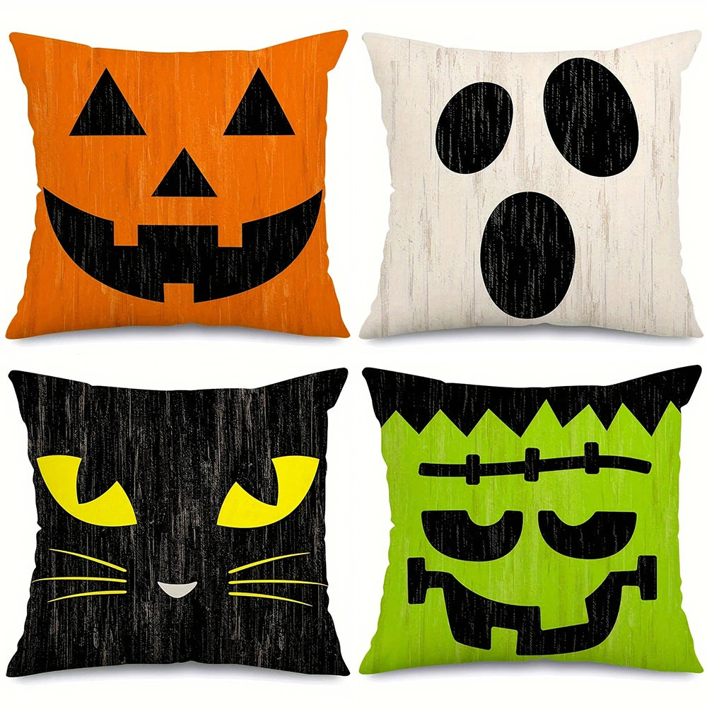 1 Piece Halloween Decorative Cushion Cover, Halloween Funny Pillow Cover