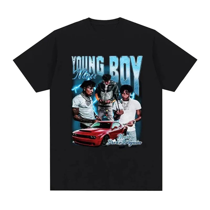 YoungBoy Never Broke Again T Shirt High Quality Aesthetics Oversized Short Sleeves Oversized T-shirt Hip Hop Vintage Streetwear