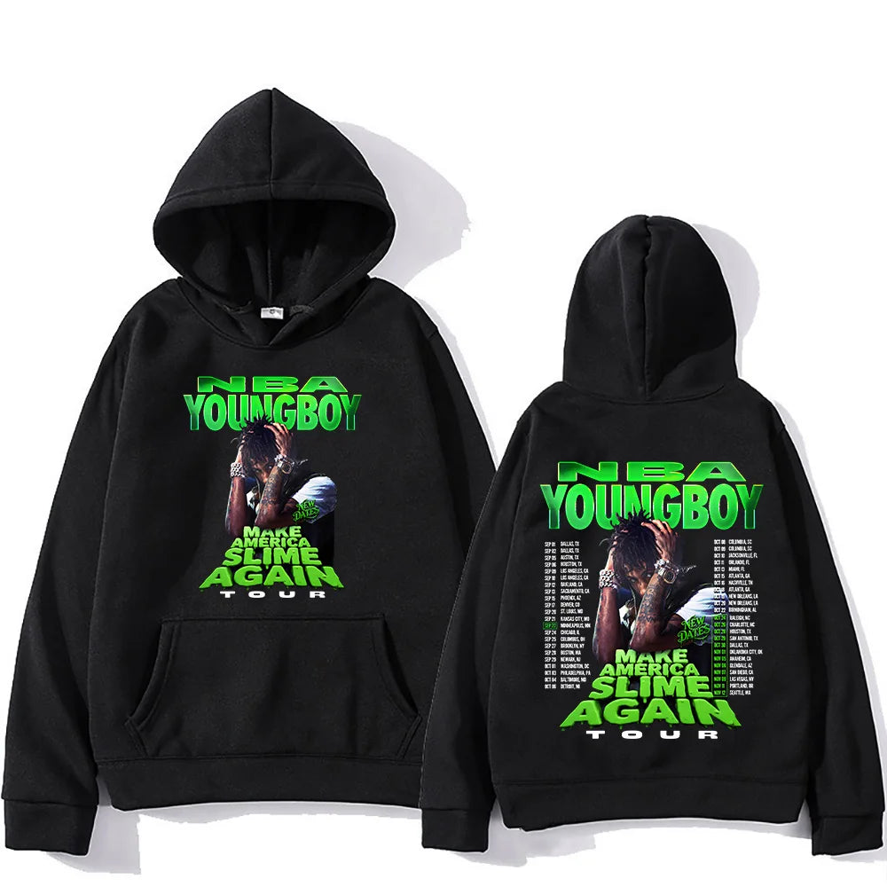 YoungBoy Never Broke Again Tour 2025  says singing handprint hoodie street fashion hoodie men's hip-hop high-quality hoodie