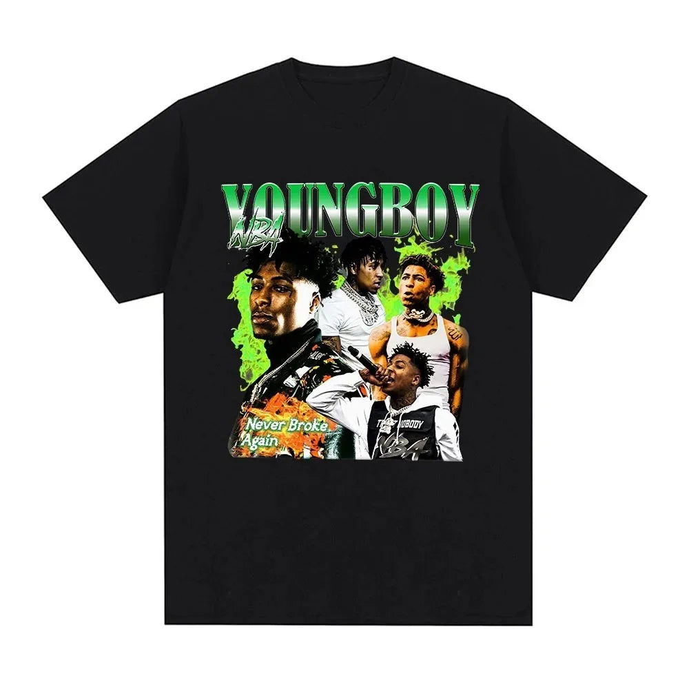 YoungBoy Never Broke Again T Shirt High Quality Aesthetics Oversized Short Sleeves Oversized T-shirt Hip Hop Vintage Streetwear