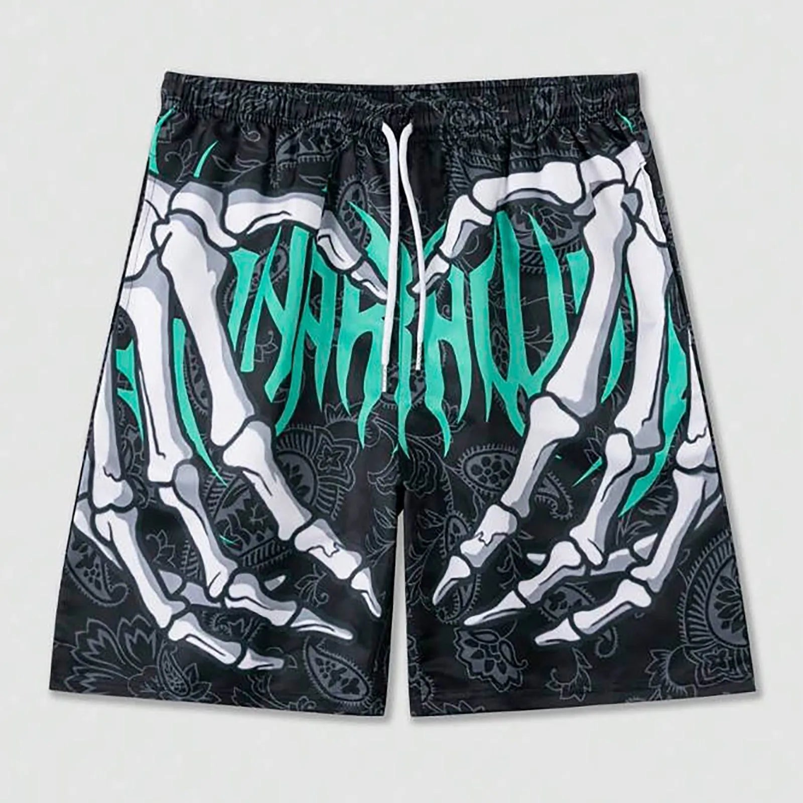 Vintage Street Basketball Pants Warriors Raptors Sports Training Men'S Loose Oversized Shorts Male Casual Sweatpants