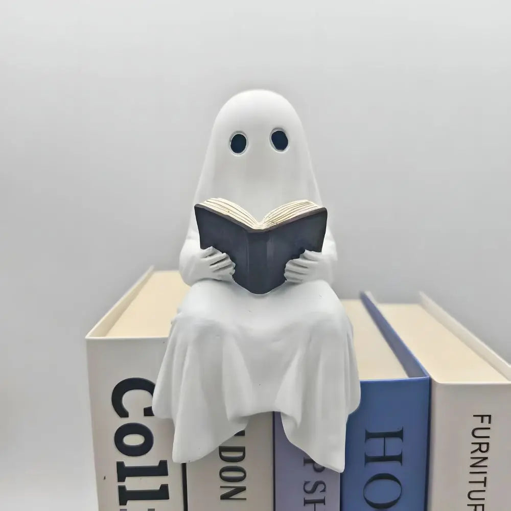 1 Piece of Halloween Little Ghost Statue Ornaments for Loving Reading