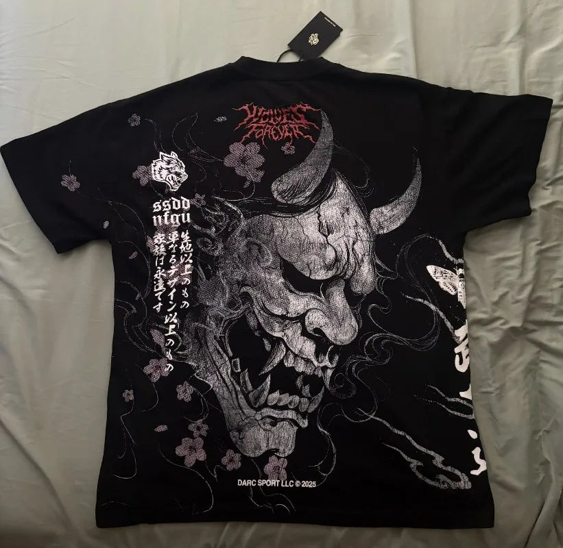 Harajuku Gothic Samurai Streetwear T-Shirt Japanese Anime