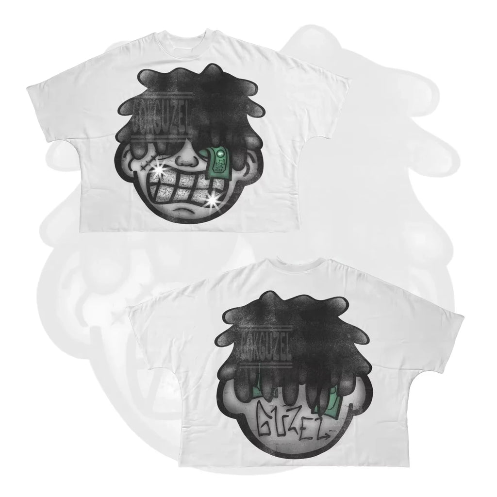 Y2K Short Sleeve Men Women Harajuku Gothic Cartoon Characters Graphic Printed Oversized T Shirt Hip Hop Cotton Drop Sleeves Tops