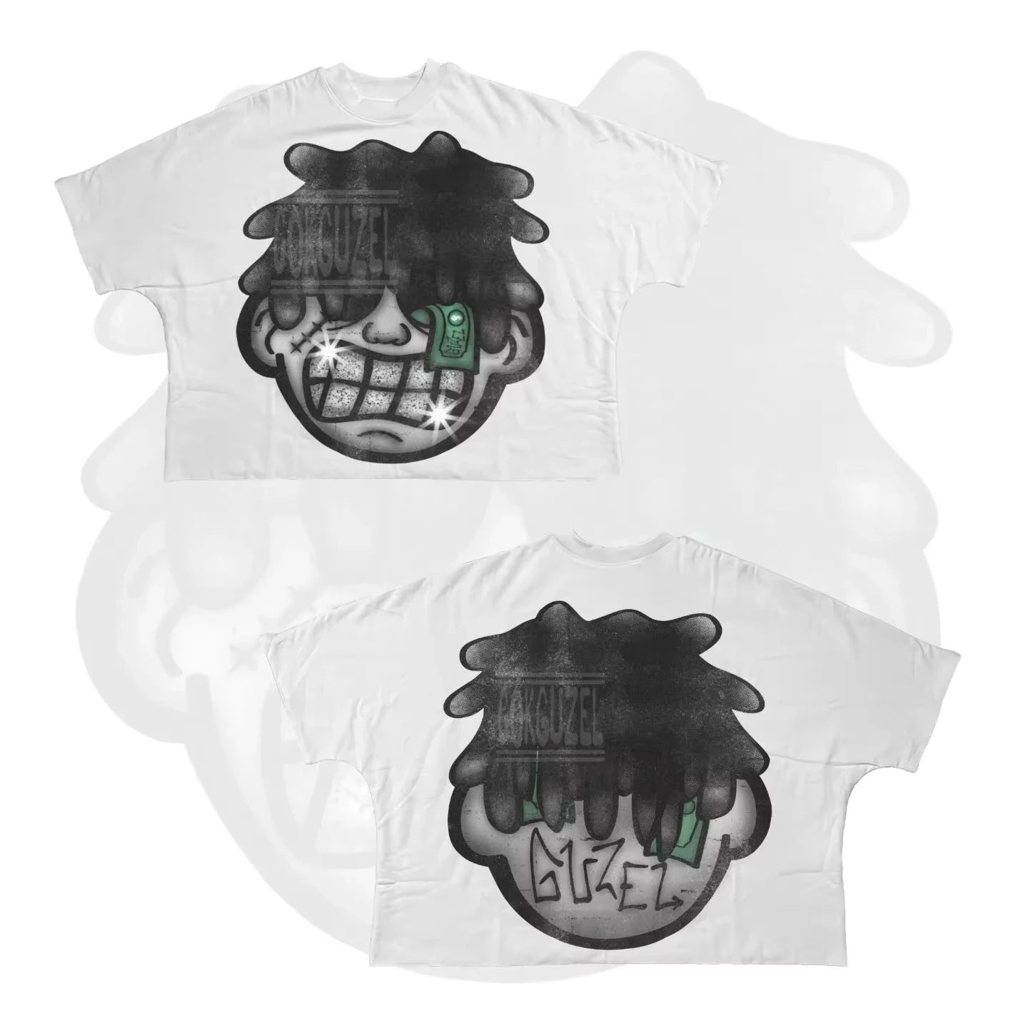 Y2K Short Sleeve Men Women Harajuku Gothic Cartoon Characters Graphic Printed Oversized T Shirt Hip Hop Cotton Drop Sleeves Tops
