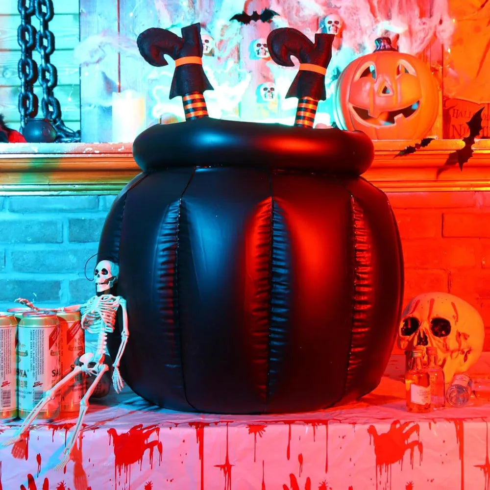 Inflatable Witch Pot Halloween Large Multi-Functional Ice Bucket Candy Container