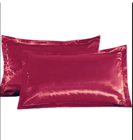 1PC/ 2pcs Pure Satin Silky Soft Pillowcase Cover Bedding pillow Cover Rectangle Pillow Cases Bed Linings Multicolor