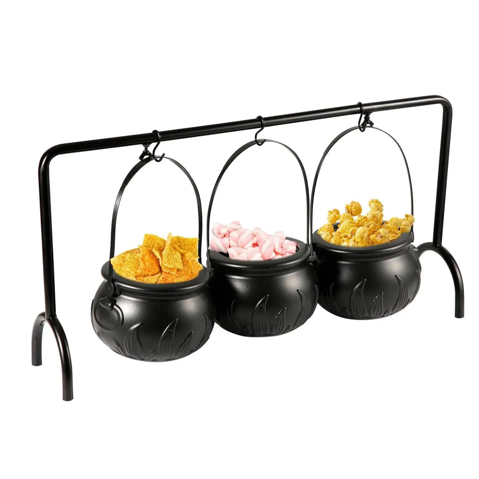 3Pcs Halloween Witch's Cauldron Candy Pot Storage Bucket Party