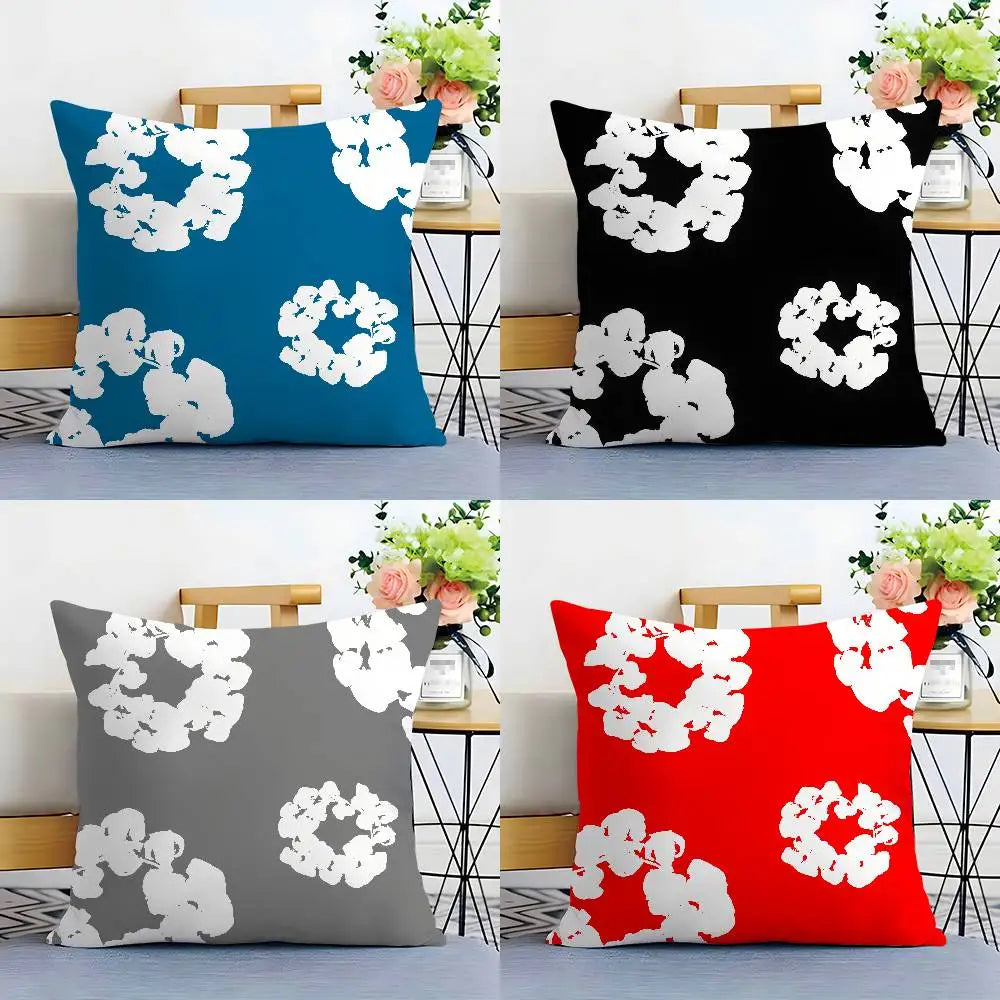 Luxury D-Denim T-Tears Pillow Case Square Double‑Sided Print Cushion Case For Sofa Home Bedchamber Decor Gift