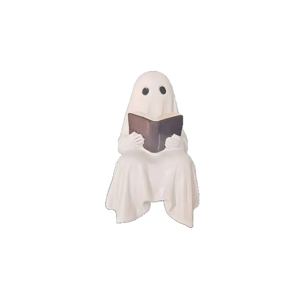 1 Piece of Halloween Little Ghost Statue Ornaments for Loving Reading