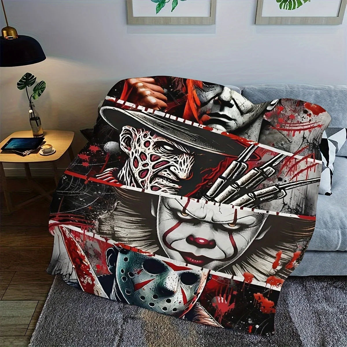 Horror Movie Iconic Character Fran Velvet Blanket Halloween Living Room Decoration Nap Blanket Warm And Comfortable Blanket