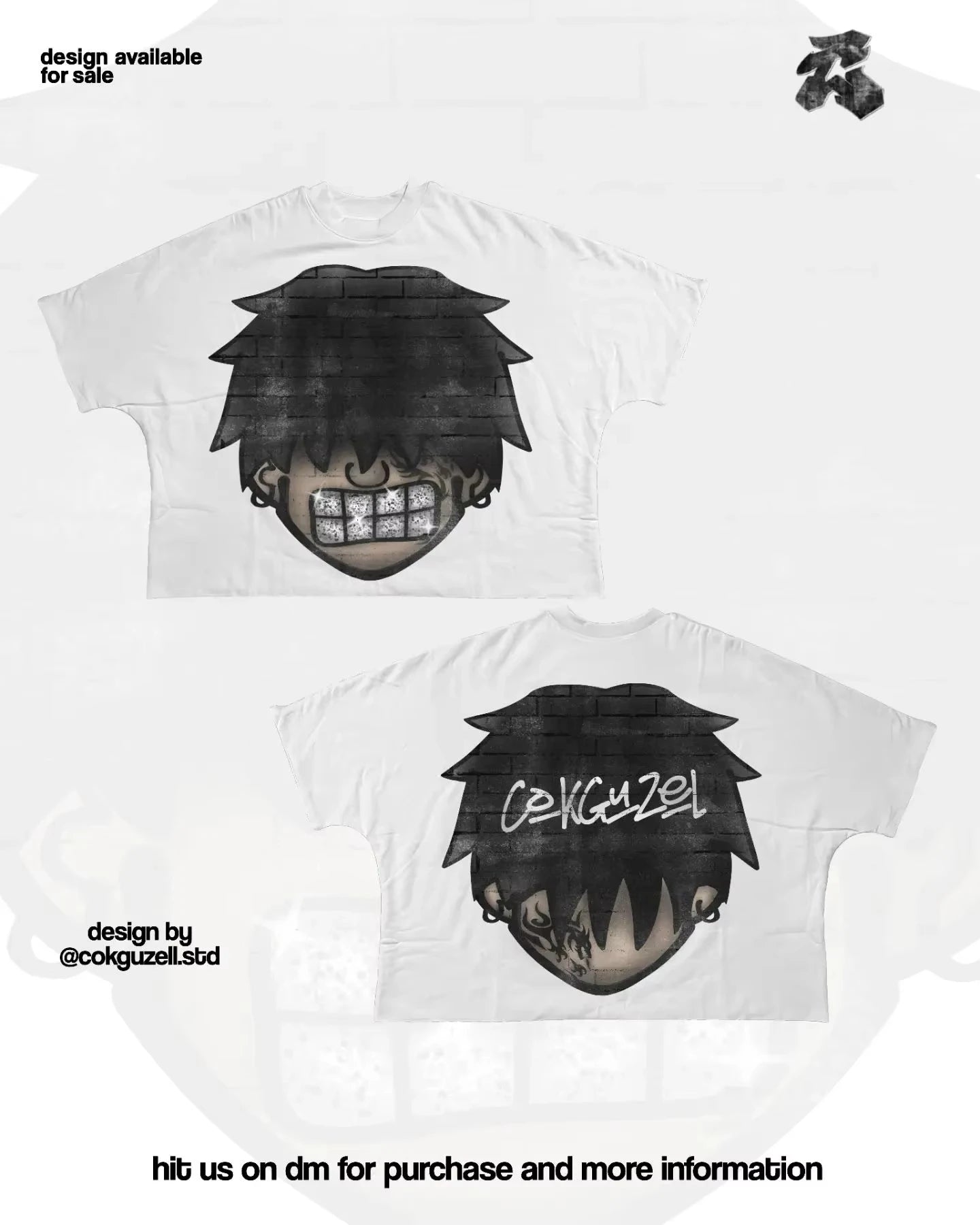 Y2K Short Sleeve Men Women Harajuku Gothic Cartoon Characters Graphic Printed Oversized T Shirt Hip Hop Cotton Drop Sleeves Tops