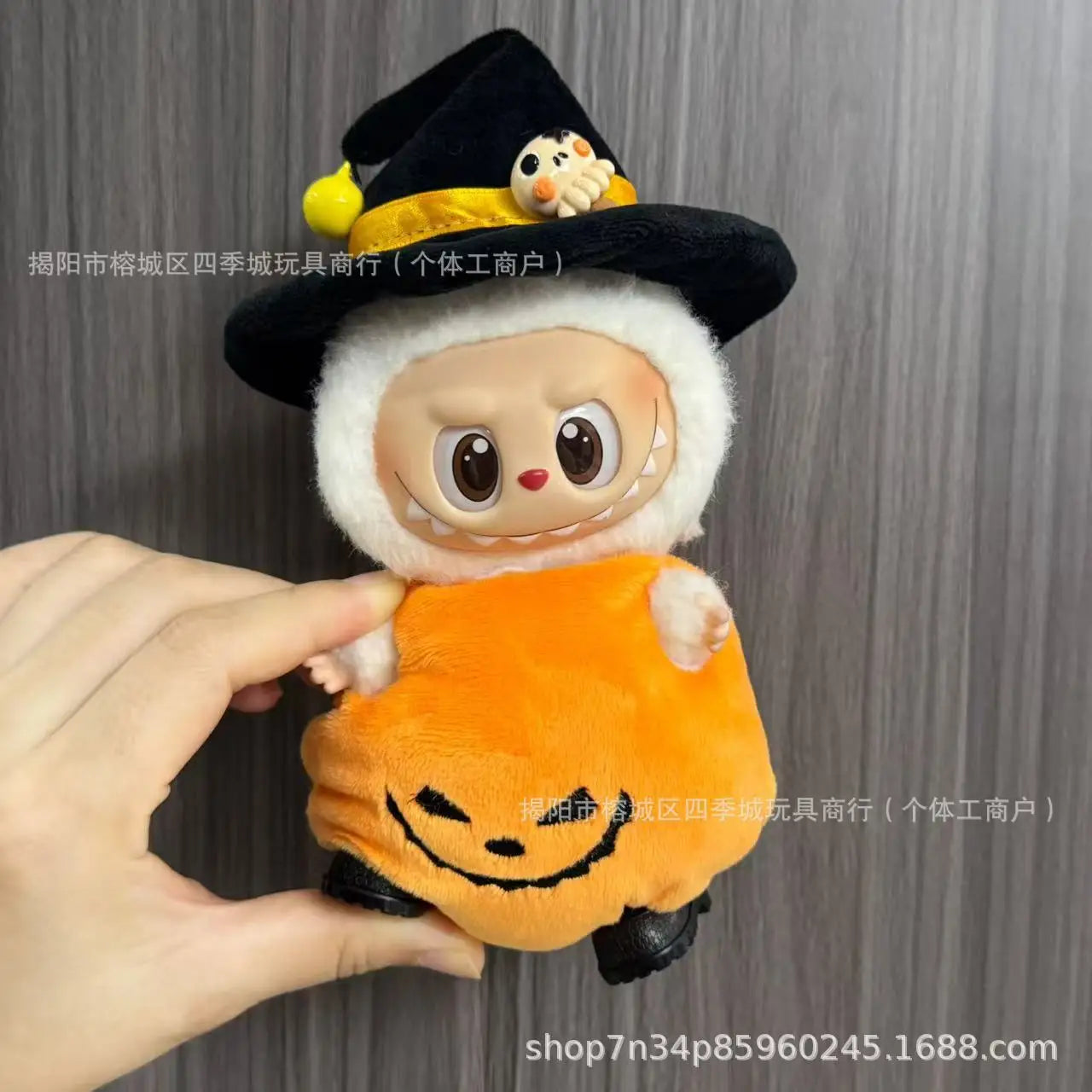 Halloween Clothes Set Cute Pumpkin Dress with Hat For 17cm Labubu V3 Doll Clothes Outfit Accessories Ropa Labubu
