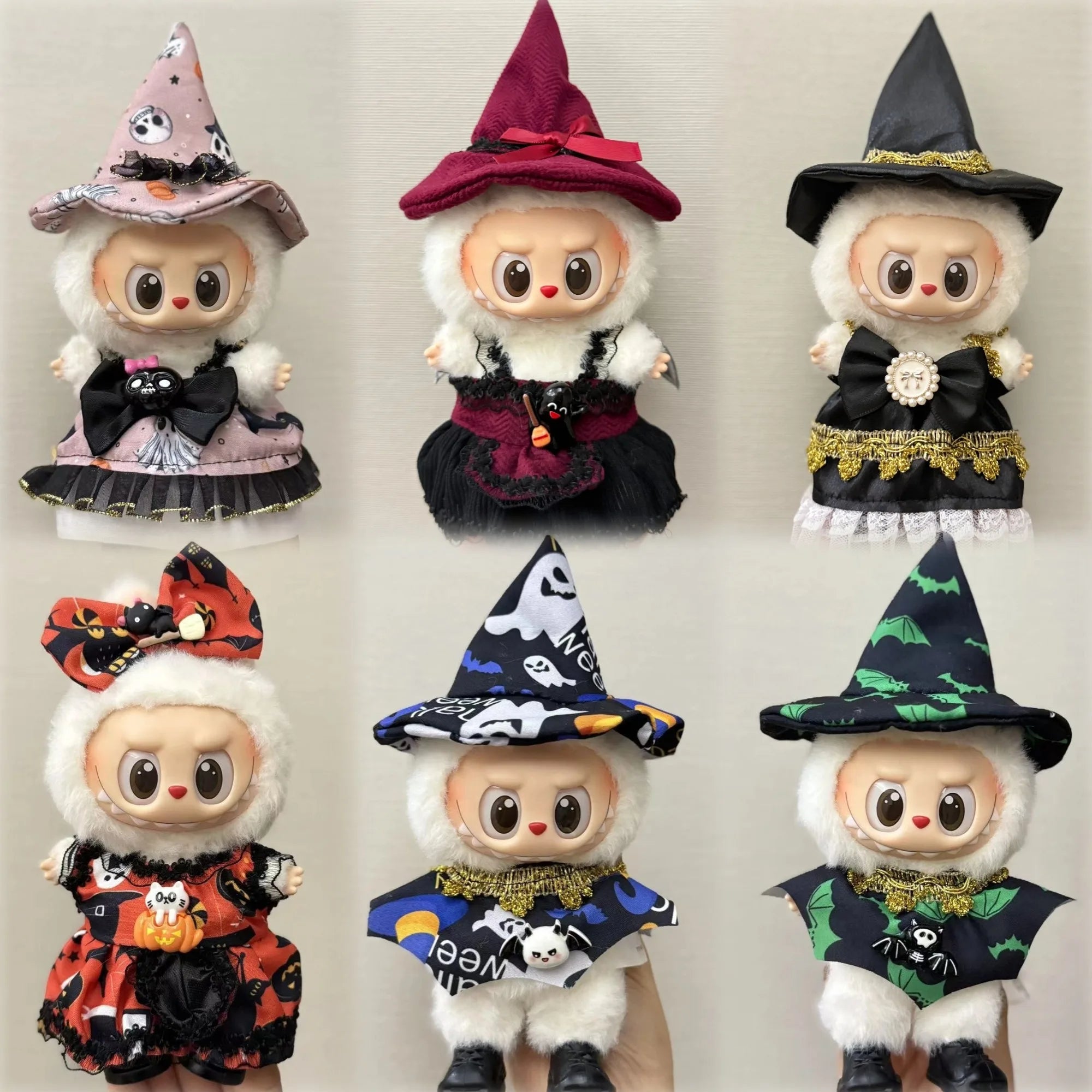 Halloween Clothes Set Cute Pumpkin Dress with Hat For 17cm Labubu V3 Doll Clothes Outfit Accessories Ropa Labubu