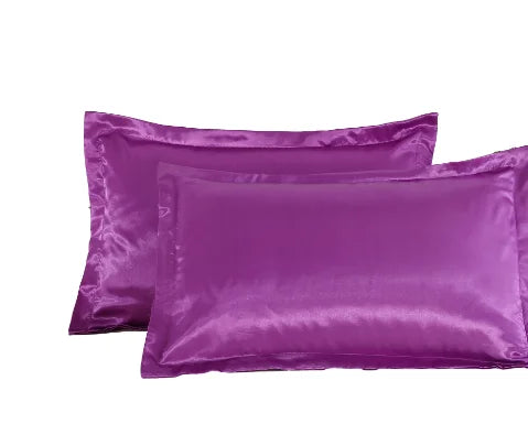 1PC/ 2pcs Pure Satin Silky Soft Pillowcase Cover Bedding pillow Cover Rectangle Pillow Cases Bed Linings Multicolor