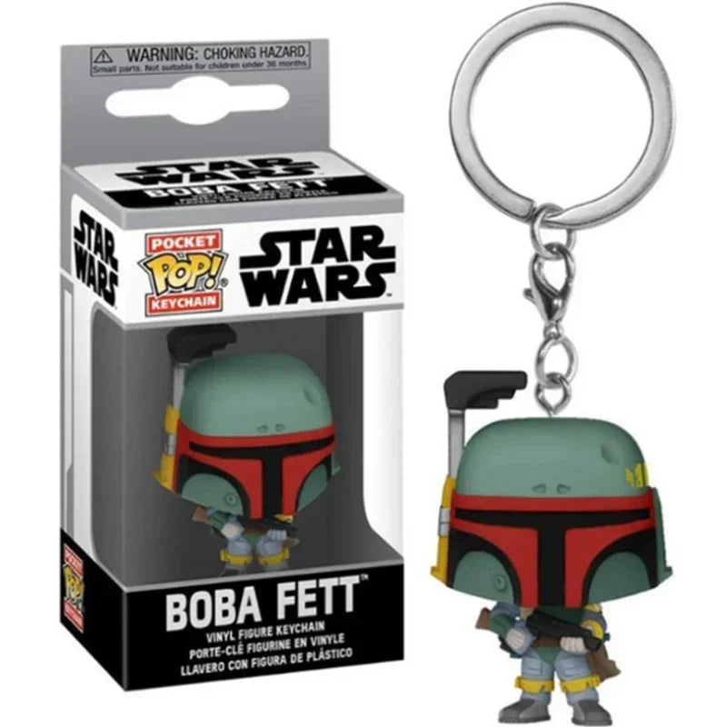 FUNKO Pocket Star Wars Mandalorian Skywalker Luke Chubacca R2-D2 Robot Darth Vader ig-11 Stromtrooper Yoda Child Keychain Toys