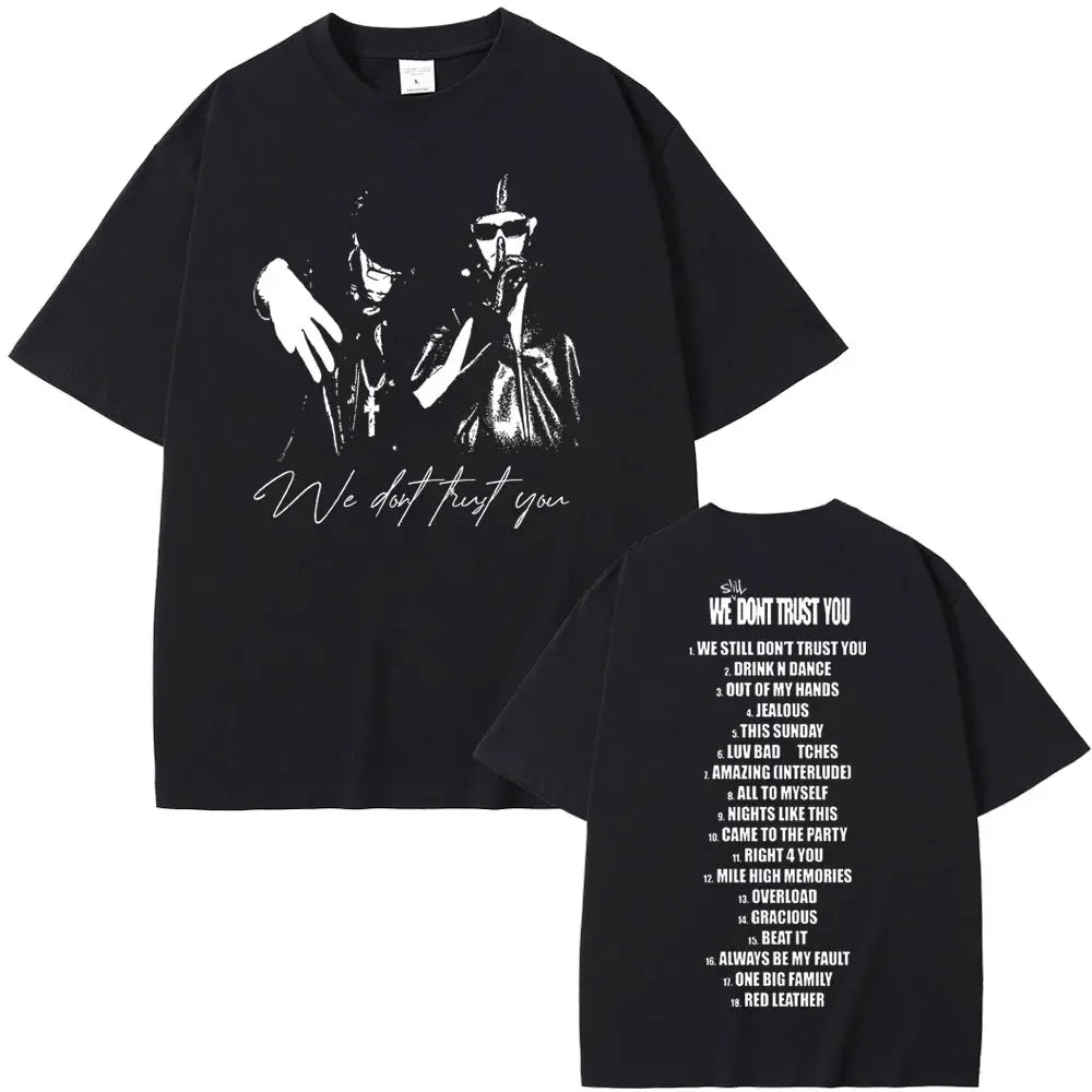 Rapper Future & Metro Boomin 2024 New Hip Hop Album We Don't Trust You Graphic T-shirt Men Women Casual O-collar Oversized Tees