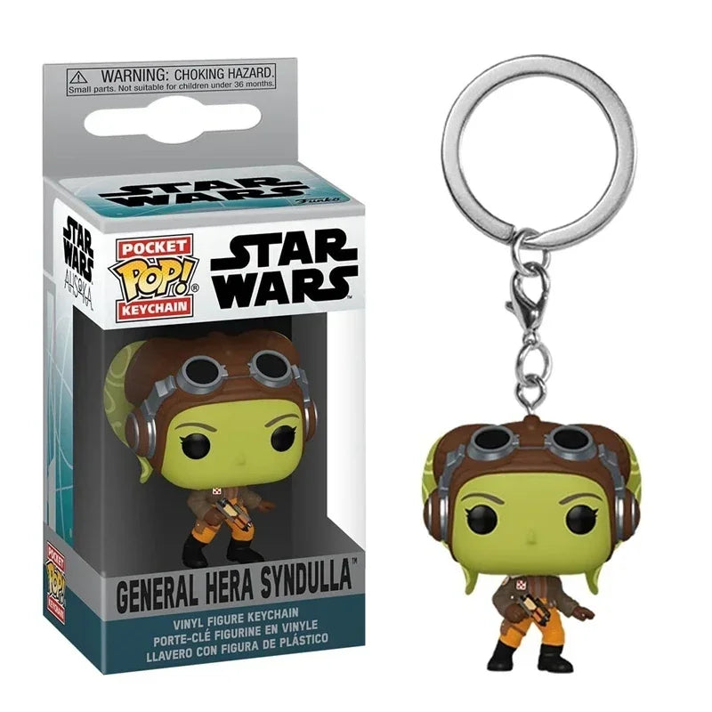FUNKO Pocket Star Wars Mandalorian Skywalker Luke Chubacca R2-D2 Robot Darth Vader ig-11 Stromtrooper Yoda Child Keychain Toys