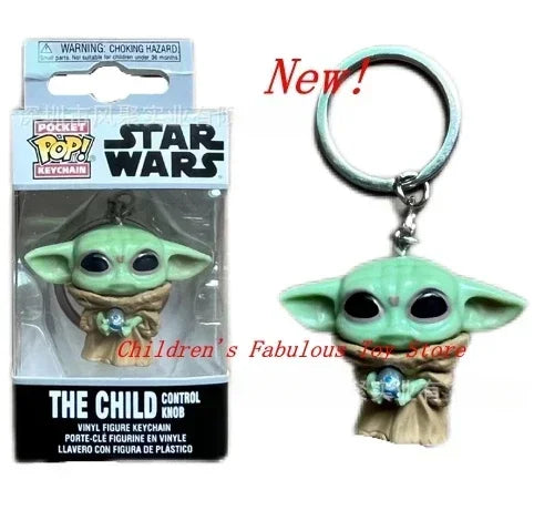FUNKO Pocket Star Wars Mandalorian Skywalker Luke Chubacca R2-D2 Robot Darth Vader ig-11 Stromtrooper Yoda Child Keychain Toys