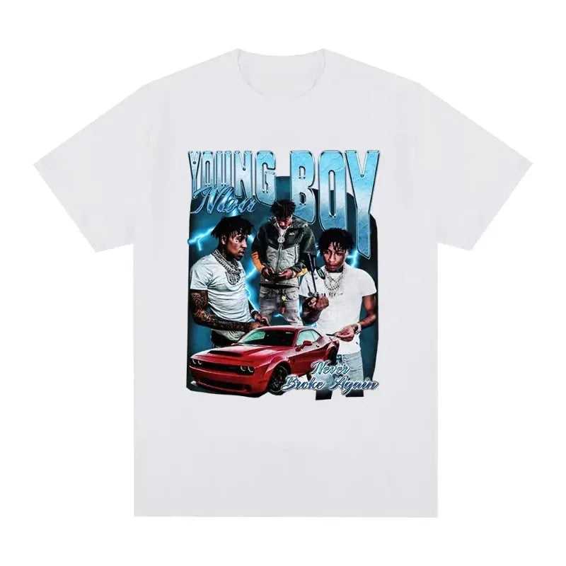 YoungBoy Never Broke Again T Shirt High Quality Aesthetics Oversized Short Sleeves Oversized T-shirt Hip Hop Vintage Streetwear