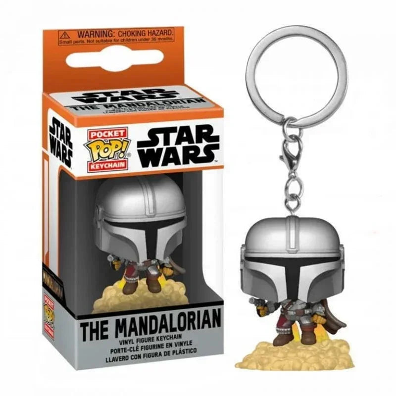 FUNKO Pocket Star Wars Mandalorian Skywalker Luke Chubacca R2-D2 Robot Darth Vader ig-11 Stromtrooper Yoda Child Keychain Toys