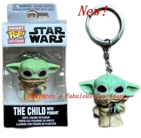 FUNKO Pocket Star Wars Mandalorian Skywalker Luke Chubacca R2-D2 Robot Darth Vader ig-11 Stromtrooper Yoda Child Keychain Toys
