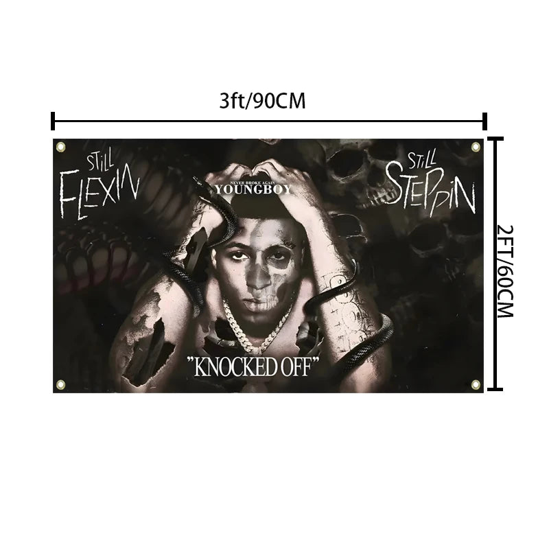 Singer Youngboy Tapestry flag Aesthetic Room Decoration Hip Pop Young Boy Art Retro Dorm   Wall Hanging flag ﻿