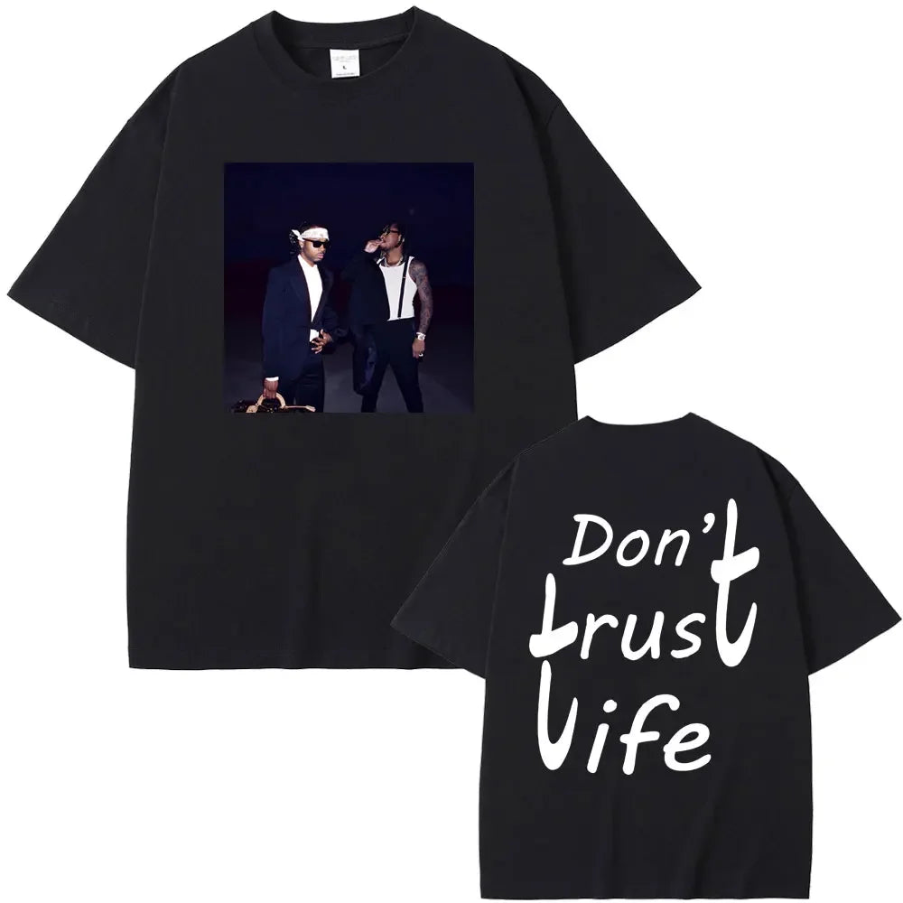 Rapper Future & Metro Boomin 2024 New Hip Hop Album We Don't Trust You Graphic T-shirt Men Women Casual O-collar Oversized Tees
