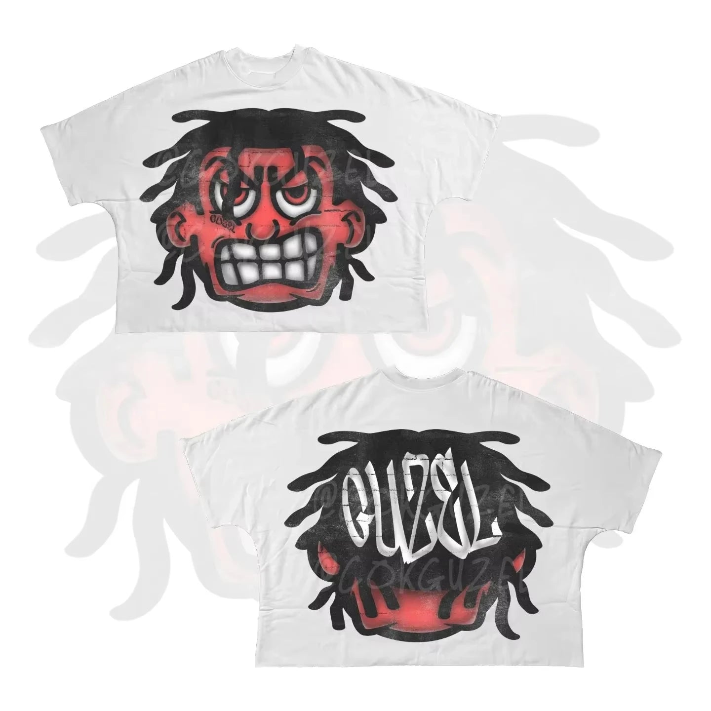 Y2K Short Sleeve Men Women Harajuku Gothic Cartoon Characters Graphic Printed Oversized T Shirt Hip Hop Cotton Drop Sleeves Tops