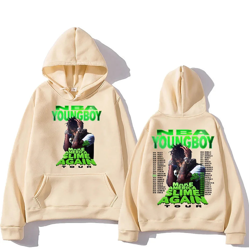YoungBoy Never Broke Again Tour 2025  says singing handprint hoodie street fashion hoodie men's hip-hop high-quality hoodie