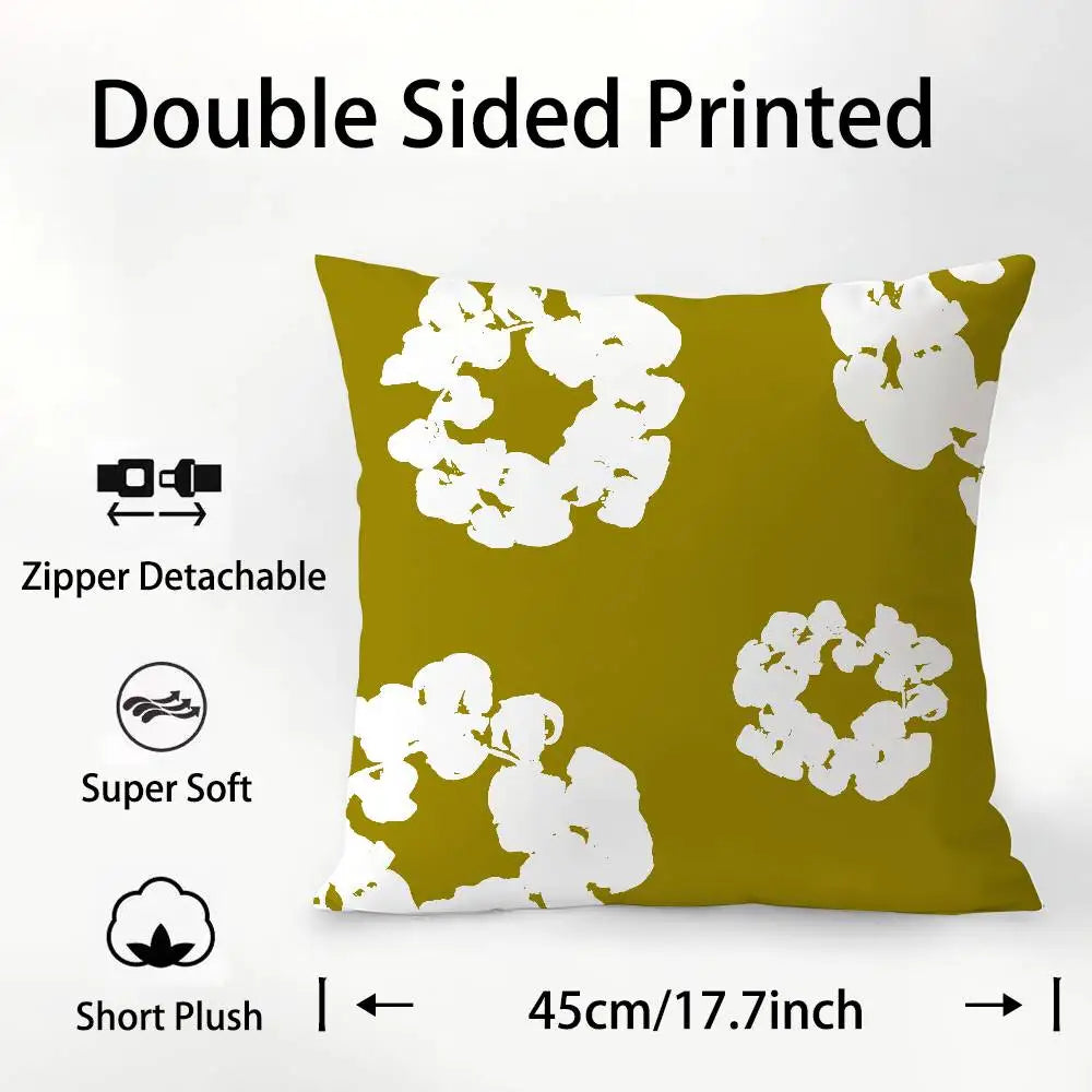 Luxury D-Denim T-Tears Pillow Case Square Double‑Sided Print Cushion Case For Sofa Home Bedchamber Decor Gift
