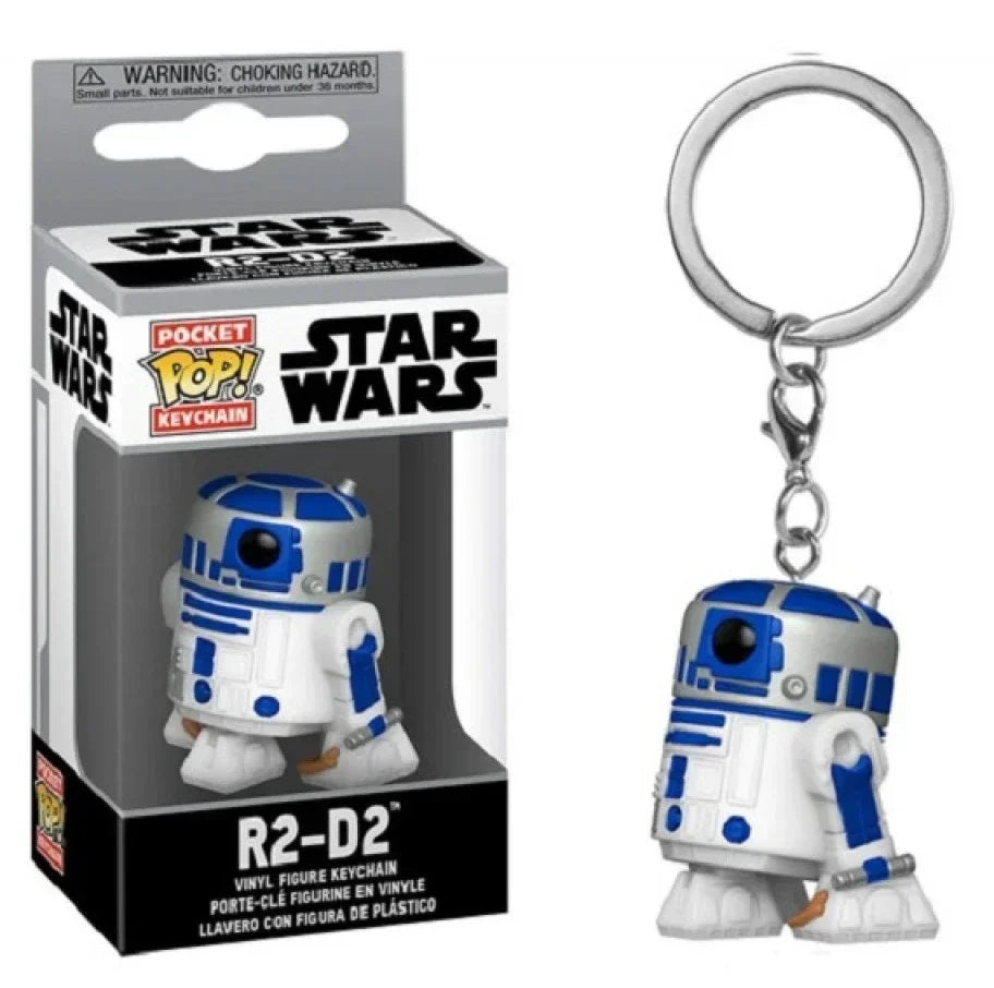 FUNKO Pocket Star Wars Mandalorian Skywalker Luke Chubacca R2-D2 Robot Darth Vader ig-11 Stromtrooper Yoda Child Keychain Toys