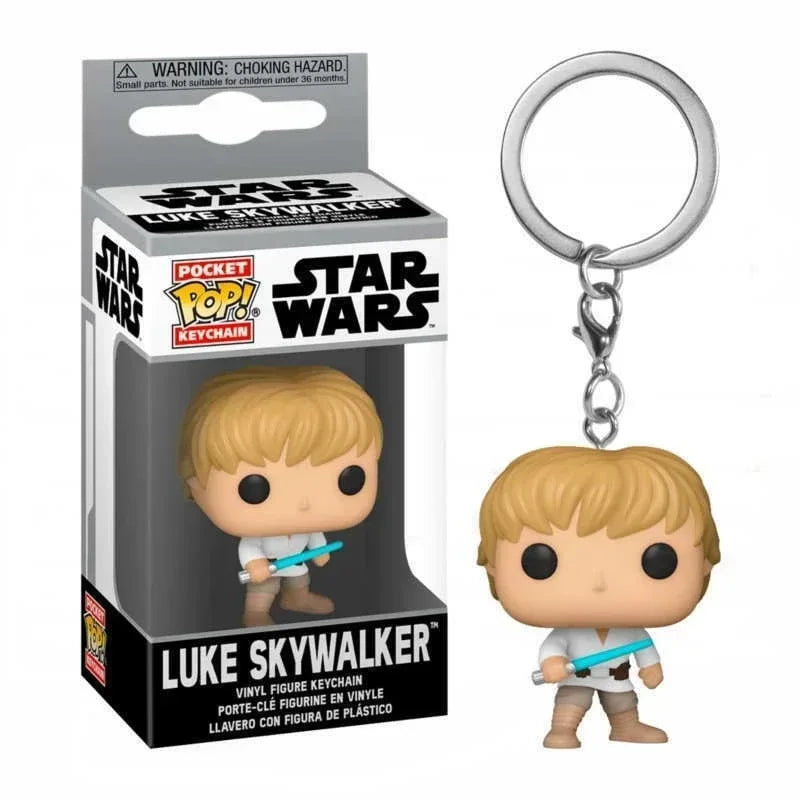 FUNKO Pocket Star Wars Mandalorian Skywalker Luke Chubacca R2-D2 Robot Darth Vader ig-11 Stromtrooper Yoda Child Keychain Toys