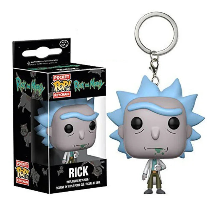 FUNKO POP Pickle Rick and Morty Snow Ball HOLOGRAM Space Suit Rick CLONE Keychain Kid Toys Mr. Meeseeks Snowball Gift