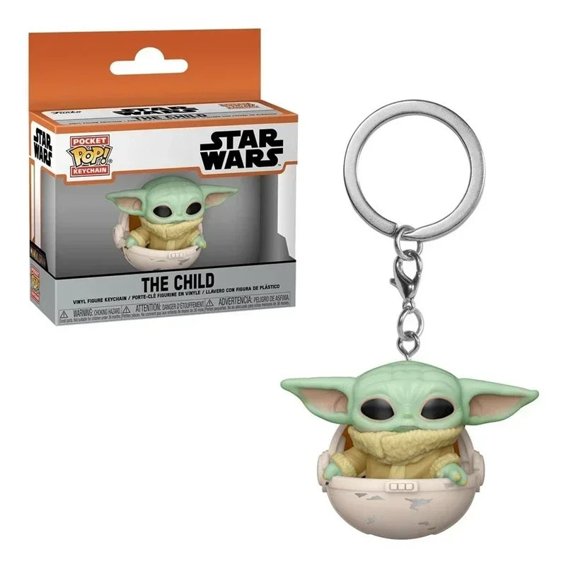 FUNKO Pocket Star Wars Mandalorian Skywalker Luke Chubacca R2-D2 Robot Darth Vader ig-11 Stromtrooper Yoda Child Keychain Toys