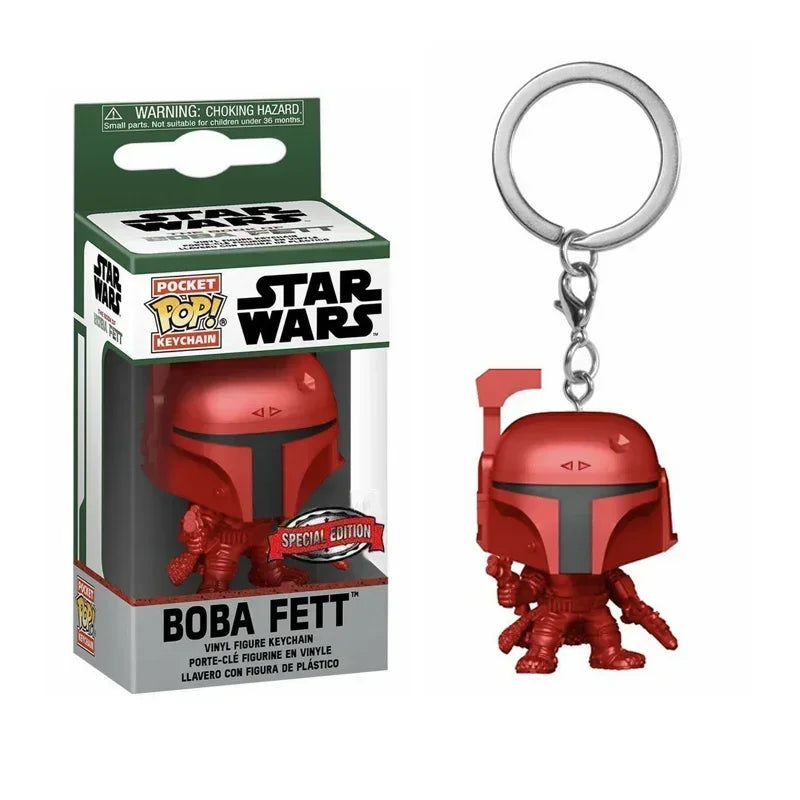 FUNKO Pocket Star Wars Mandalorian Skywalker Luke Chubacca R2-D2 Robot Darth Vader ig-11 Stromtrooper Yoda Child Keychain Toys