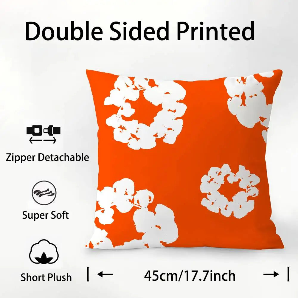 Luxury D-Denim T-Tears Pillow Case Square Double‑Sided Print Cushion Case For Sofa Home Bedchamber Decor Gift