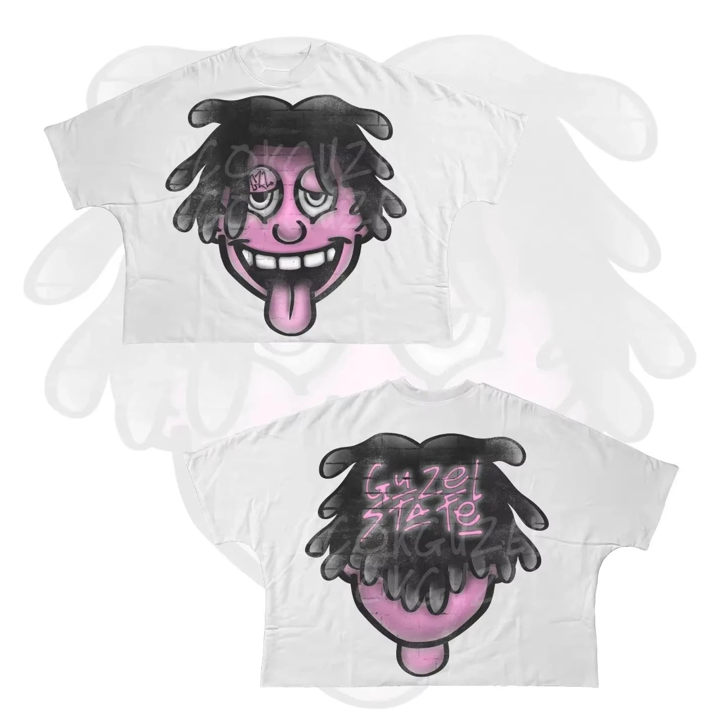 Y2K Short Sleeve Men Women Harajuku Gothic Cartoon Characters Graphic Printed Oversized T Shirt Hip Hop Cotton Drop Sleeves Tops